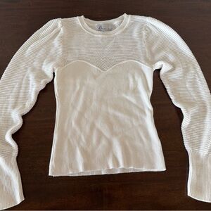 dh NEW YORK White Textured Blouse